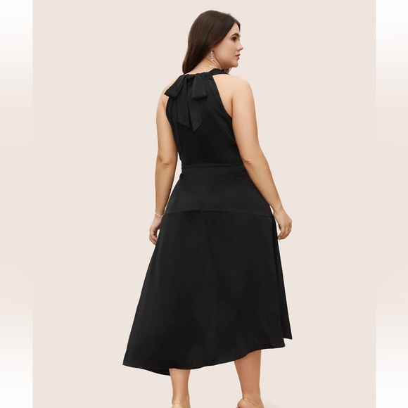 BloomChic Plus Size 2XL Solid Asymmetrical Neck Split Hem Dress us18-20 - Picture 2 of 7